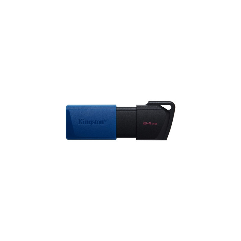 Kingston DataTraveler ExodiaM DTXM/64GB USB Flash Drive  64GB  USB 3.2  Blue / Black  Moving Cap Design
