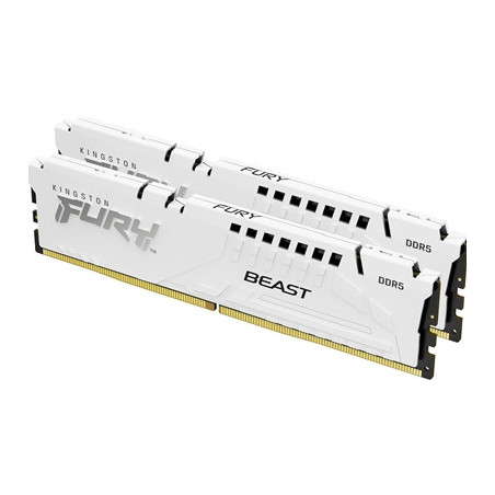 Kingston FURY Beast KF564C32BWEK2-64 64GB (2x 32GB) DIMM System Memory  6400MHz  DDR5  CL32  White  Intel XMP  AMD EXPO