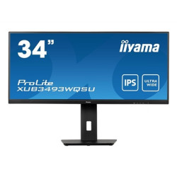 iiyama Prolite XUB3493WQSU-B5 34 inch IPS Monitor  Ultra Wide UWQHD  PIP  Freesync  4ms  HDMI  DisplayPort  USB-Hub  75Hz  Speak