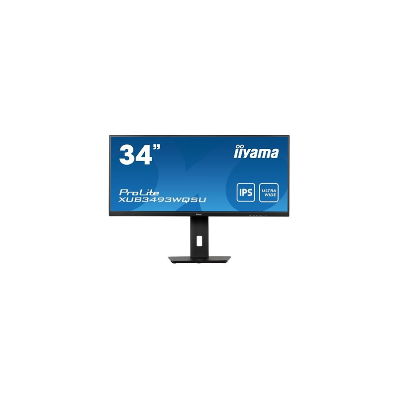 iiyama Prolite XUB3493WQSU-B5 34 inch IPS Monitor  Ultra Wide UWQHD  PIP  Freesync  4ms  HDMI  DisplayPort  USB-Hub  75Hz  Speak