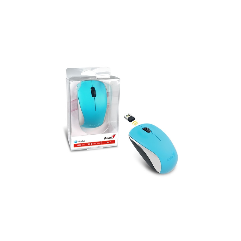 Genius NX-7000 Wireless Mouse  2.4 GHz with USB Pico Receiver  Adjustable DPI levels up to 1200 DPI  3 Button with Scroll Wheel 