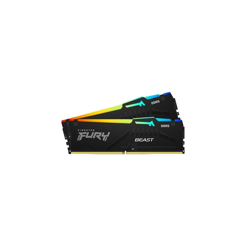 Kingston FURY Beast KF556C36BBEAK2-32 32GB (2x 16GB) DIMM System Memory  5600MHz  DDR5  CL36  Black  RGB  Intel XMP  AMD EXPO