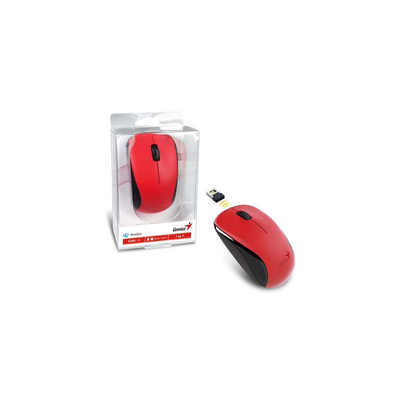 Genius NX-7000 Wireless Mouse  2.4 GHz with USB Pico Receiver  Adjustable DPI levels up to 1200 DPI  3 Button with Scroll Wheel 
