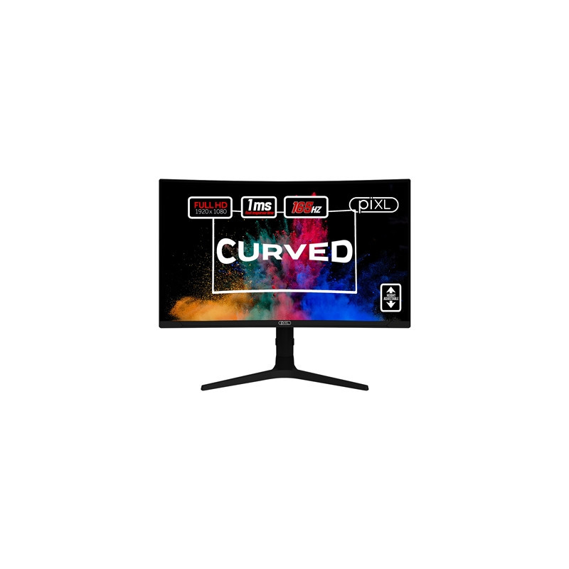 piXL CM27C7 27 Inch Curved Monitor  165Hz  1ms  Frameless  Freesync / G-Sync  Full HD  HDMI  Display Port  USB  Black with RGB L