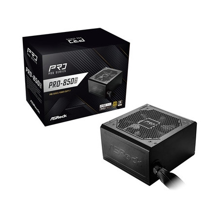 ASRock PRO-850G 850W ATX Power Supply Unit  80 Plus Gold Certified  120mm Silent Cooling Fan  High Efficiency PSU