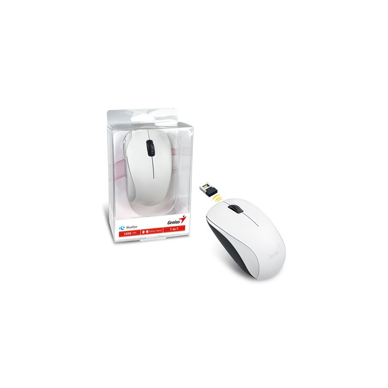 Genius NX-7000 Wireless Mouse  2.4 GHz with USB Pico Receiver  Adjustable DPI levels up to 1200 DPI  3 Button with Scroll Wheel 