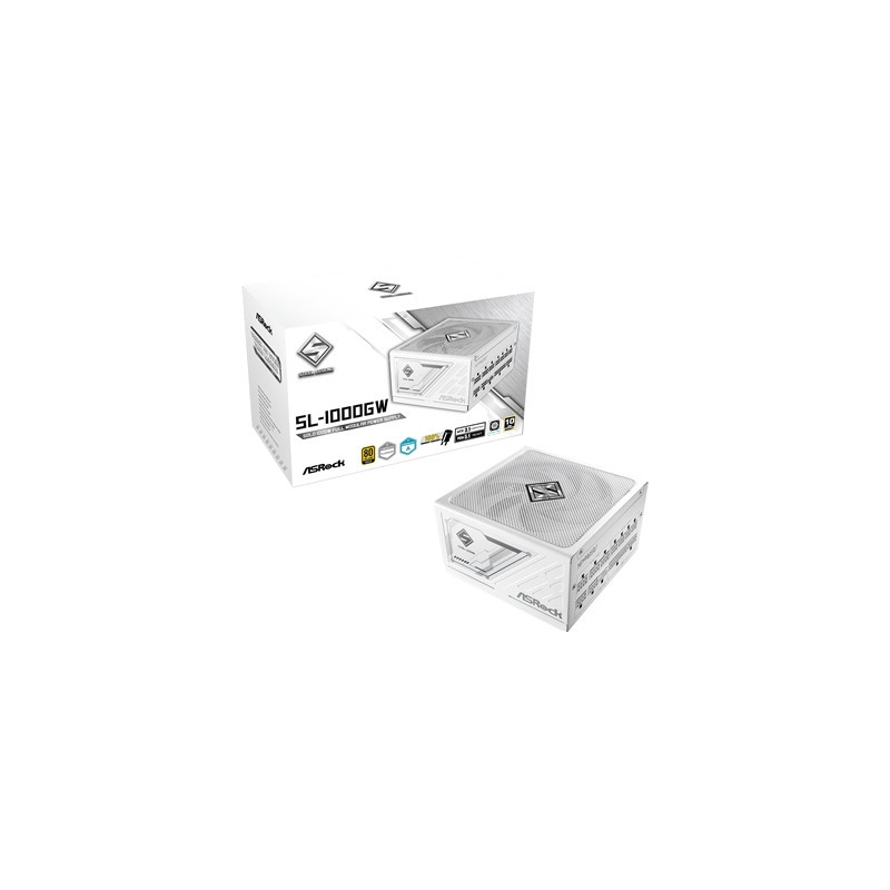 ASRock Steel Legend SL-1000G 1000W ATX Power Supply Unit  80 Plus Gold Certified  120mm Silent Cooling Fan  High Efficiency PSU