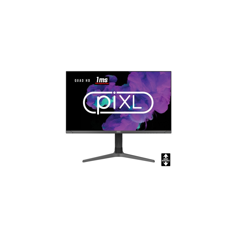 piXL CM27G7 27 Inch Frameless QHD IPS Monitor  100Hz  1ms  Freesync  G-Sync  HDMI  Display Port  USB  Black with RGB Lighting  V