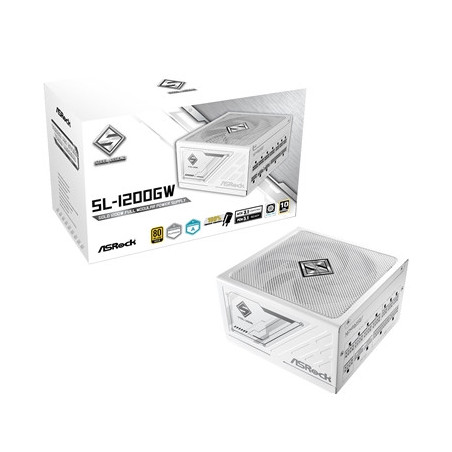 ASRock SL-1200GW 1200W ATX Power Supply Unit  80 PLUS GOLD Certified  135mm Striped Axial FDB Fan  High Efficiency PSU