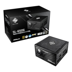 ASRock Steel Legend SL-650G 650W ATX Power Supply Unit  80 Plus Gold Certified  120mm Silent Cooling Fan  High Efficiency PSU