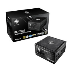 ASRock Steel Legend SL-750G 750W ATX Power Supply Unit  80 Plus Gold Certified  120mm Silent Cooling Fan  High Efficiency PSU