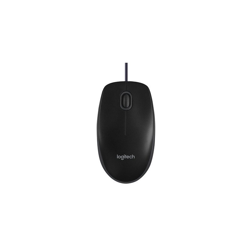 Logitech B100 Wired USB Mouse  3-Buttons  1000dpi and Optical Tracking  Ambidextrous Design for PC  Mac and Laptop  Black