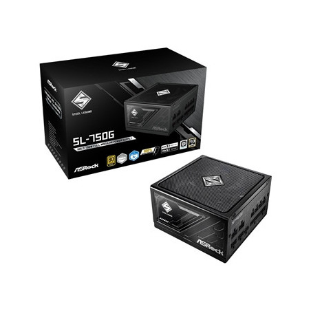 ASRock Steel Legend SL-750G 750W ATX Power Supply Unit  80 Plus Gold Certified  120mm Silent Cooling Fan  High Efficiency PSU