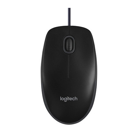 Logitech B100 Wired USB Mouse  3-Buttons  1000dpi and Optical Tracking  Ambidextrous Design for PC  Mac and Laptop  Black