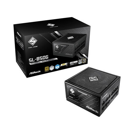ASRock Steel Legend SL-850G 850W ATX Power Supply Unit  80 Plus Gold Certified  120mm Silent Cooling Fan  High Efficiency PSU