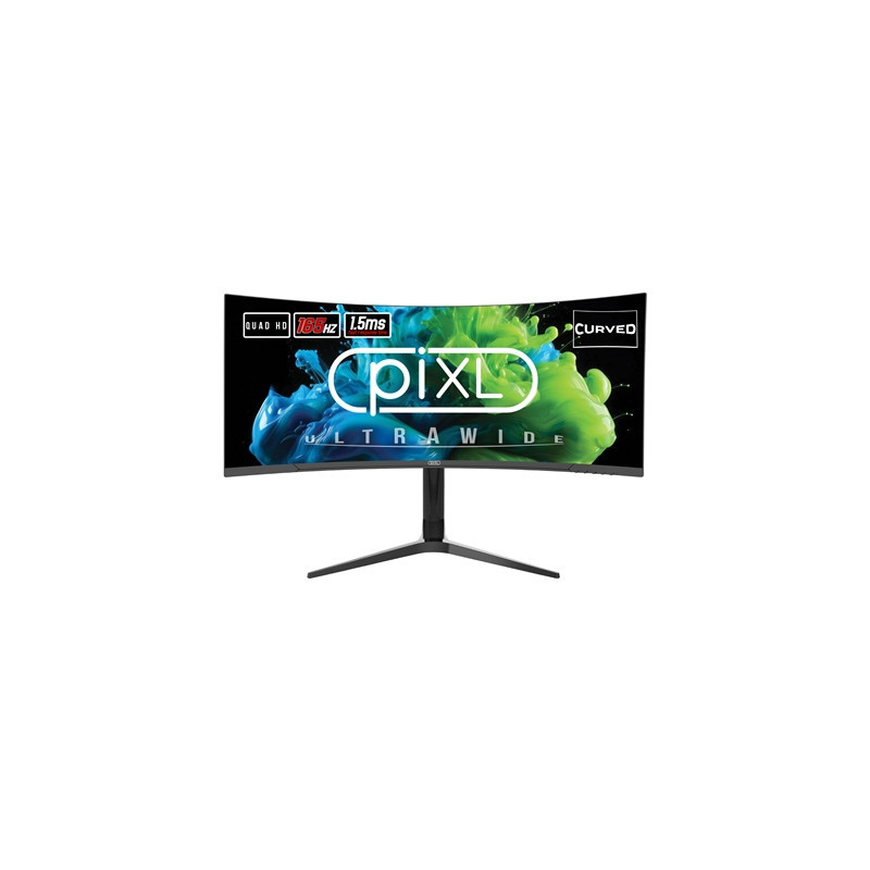 piXL CM34C7 34 Inch Ultrawide Curved Gaming Monitor  165Hz  1.5ms Response Time  3440x1440 Resolution  HDMI  DisplayPort  USB-C 