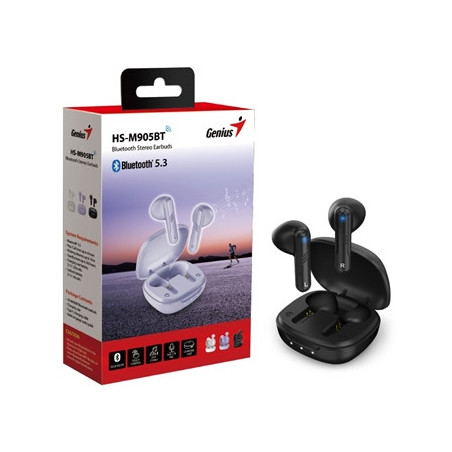 Genius HS-M905BT TWS True Wireless Earbuds  Bluetooth 5.3 Connectivity  Automatic Pairing and Touch Control Feature with Wireles