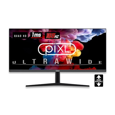 piXL 34-inch UWQHD UltraWide 165Hz Gaming Monitor with 100% sRGB Colour Gamut  Quad HD 3440 x 1440 IPS Panel & 1ms Response Time