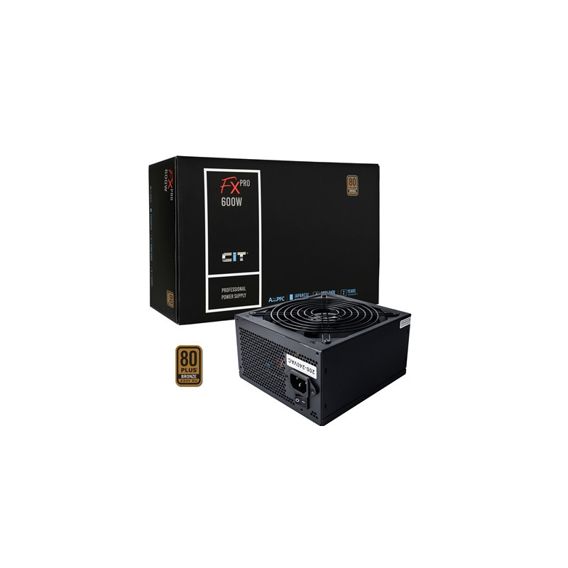 CiT 600W ATX Power Supply  80+ Efficiency  120mm Silent Fan  Active PFC  PCIe  SATA & Molex Connectors  Black PSU for Gaming & D