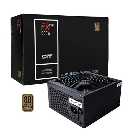 CiT 600W ATX Power Supply  80+ Efficiency  120mm Silent Fan  Active PFC  PCIe  SATA & Molex Connectors  Black PSU for Gaming & D