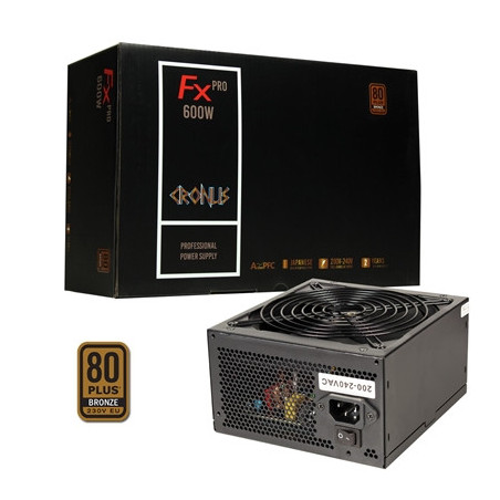 CRONUS 600ATV FX PRO 600W PSU  140mm Silent Cooling Fan  80 PLUS Bronze  Non Modular  Flat Black Cables  Supreme Performance