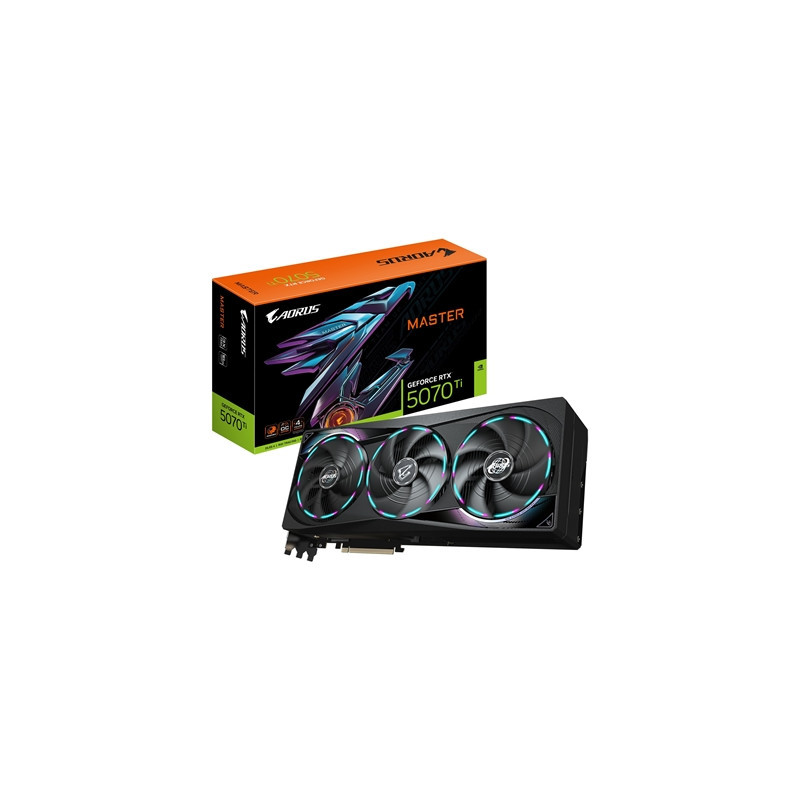 Gigabyte NVIDIA GeForce RTX 5070 Ti AORUS MASTER 16GB GDDR7 Graphics Card   8960 CUDA Cores  2588 MHz Core Clock  Triple Fan  RG