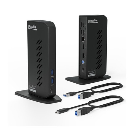 Plugable UD-3900Z USB-A/USB-C Dual Monitor Universal DisplayLink Certified Docking Station