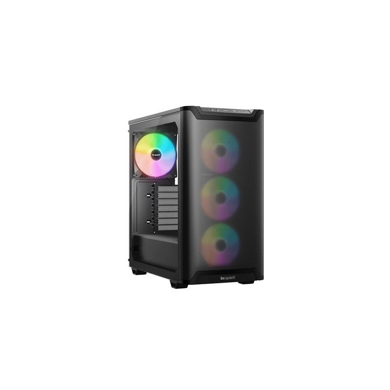 be quiet! Pure Base 501 LX Airflow Window Black ATX Mid Tower Case with USB-A  USB-C  4 x Light Wings LX Black ARGB PWM Fans