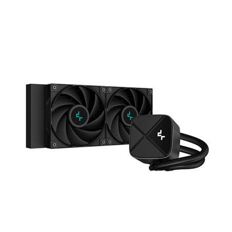 DeepCool LS520S Zero Dark All In One Liquid CPU Cooler  240mm Radiator  2 x 120mm Deepcool Fans  Intel/AMD