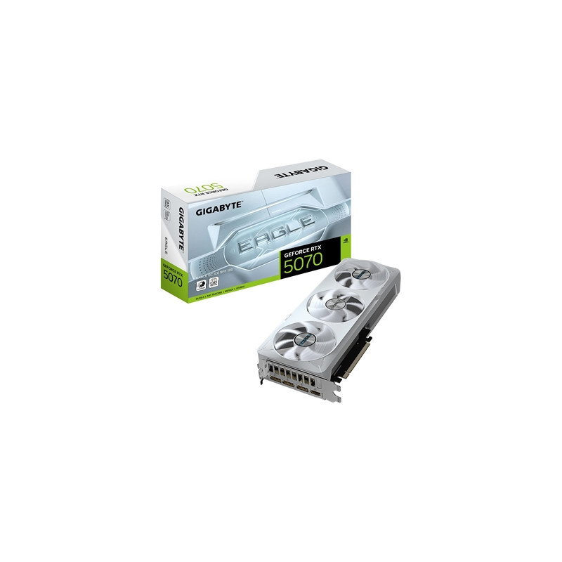 Gigabyte NVIDIA GeForce RTX 5070 EAGLE OC ICE SFF 12GB GDDR7 Graphics Card  6144 CUDA Cores  2587 MHz Core Clock  Triple Fan  Wh