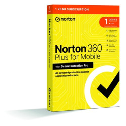 Norton 360 Plus Mobile 1 Device 1-year Subscription  Includes Secure VPN  Password Manager  Dark Web Monitoring and AI-Powered S