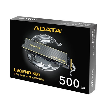 Adata Legend 860 (SLEG-860-500GCS) 500GB NVMe SSD  PCIe Gen4  M.2 Interface  2280  Read 5000 MB/s  Write 3000 MB/s  Heatsink 5 Y