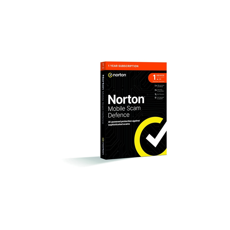 Norton Mobile Scam Defence 1 Device 1-year Subscription Includes AI-Powered Scam Protection Across Email  Texts  Calls and Web  