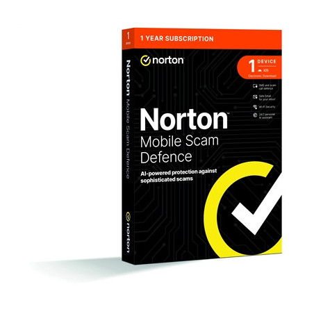 Norton Mobile Scam Defence 1 Device 1-year Subscription Includes AI-Powered Scam Protection Across Email  Texts  Calls and Web  