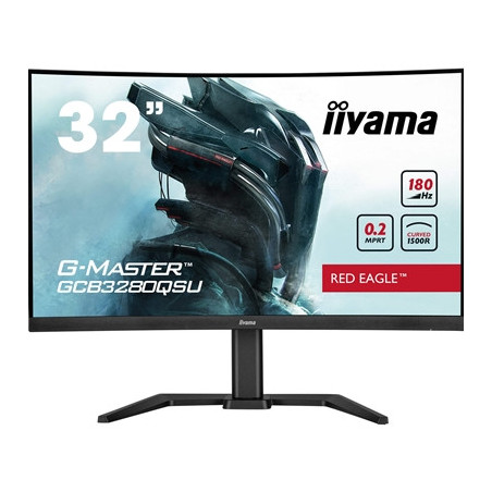 iiyama G-Master GCB3280QSU-B2  Red Eagle 32 Inch Curved Gaming Monitor  Black  2560x1440  0.2ms  180hz  FreeSync  HDMI  Display 