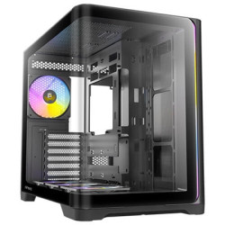 Antec Constellation C5 Curve Gaming Case  1 x USB Type-C / 2 x USB 3.0  Tempered Glass Front and Side Window Panels  Dual Chambe