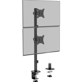 VonHaus Vertical Double Monitor Stand for 13-32“ Screens  Twin Monitor Mount with Clamp  Height Adjustable  Easy Assemble Stand 