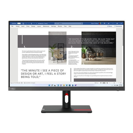 Lenovo ThinkVision S27i-30  27 Inch  Full HD (1920 x 1080)  100Hz  4ms  16:9  IPS  WLED Monitor  HDMI  VGA  Tilt Adjustable  3 Y
