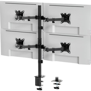 VonHaus Quad Monitor Stand for 13-32“ Screens  Four Screen Monitor Desk Mount  Height Adjustable  Easy Assemble Stand with Full 