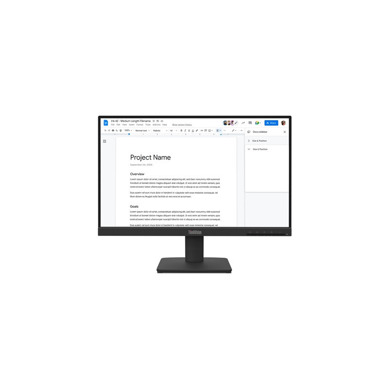 Lenovo ThinkVision S22-4e  Full HD (1920 x 1080)  100Hz  4ms  16:9  IPS  WLED Monitor  HDMI  VGA  Tilt Adjustable  3 Year Warran