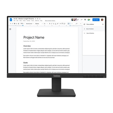 Lenovo ThinkVision S22-4e  Full HD (1920 x 1080)  100Hz  4ms  16:9  IPS  WLED Monitor  HDMI  VGA  Tilt Adjustable  3 Year Warran