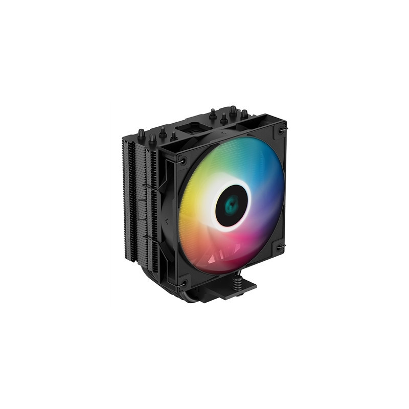 DeepCool AG400 Black ARGB V2 CPU Air Cooler  120mm PWM Fan  4 Direct Touch Heat Pipes  Addressable RGB  LGA1851/1700/1200  AM5/A