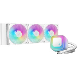 DeepCool LE360 V2 White 360mm Liquid CPU Cooler  Triple 120mm ARGB Fans  Anti-Leak Tech  Quiet High-Performance Pump  Compatible
