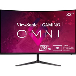 Viewsonic Omni VX3218C-2K 32 Inch Curved Gaming Monitor  QHD  165Hz  Freesync  2xHDMI  DisplayPort  1ms VESA  Speakers