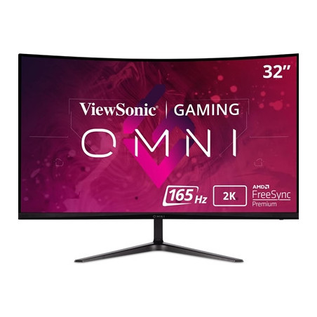 Viewsonic Omni VX3218C-2K 32 Inch Curved Gaming Monitor  QHD  165Hz  Freesync  2xHDMI  DisplayPort  1ms VESA  Speakers