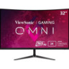 Viewsonic Omni VX3218C-2K 32 Inch Curved Gaming Monitor  QHD  165Hz  Freesync  2xHDMI  DisplayPort  1ms VESA  Speakers