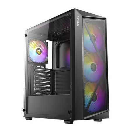 Antec AX67 ARGB Mid-Tower Gaming PC Case  Full Mesh Front  Tempered Glass  4 x 120mm ARGB Fans  ATX/Micro-ATX/ITX Compatible