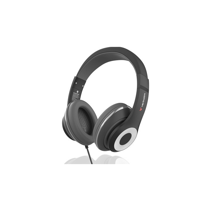 Verbatim TruSound USB-C Over-Ear Headset With In-Line Microphone 1.5m USB-C Cable  Durable Lightweight Design  Black