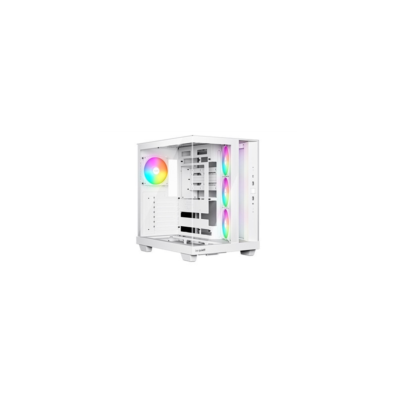 be quiet! Light Base 500 LX BGW86 White Mid-Tower Case  Tempered Glass  4x ARGB Light Wings LX Fans  High Airflow ATX Case  USB-