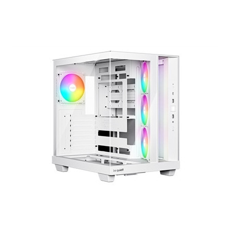 be quiet! Light Base 500 LX BGW86 White Mid-Tower Case  Tempered Glass  4x ARGB Light Wings LX Fans  High Airflow ATX Case  USB-